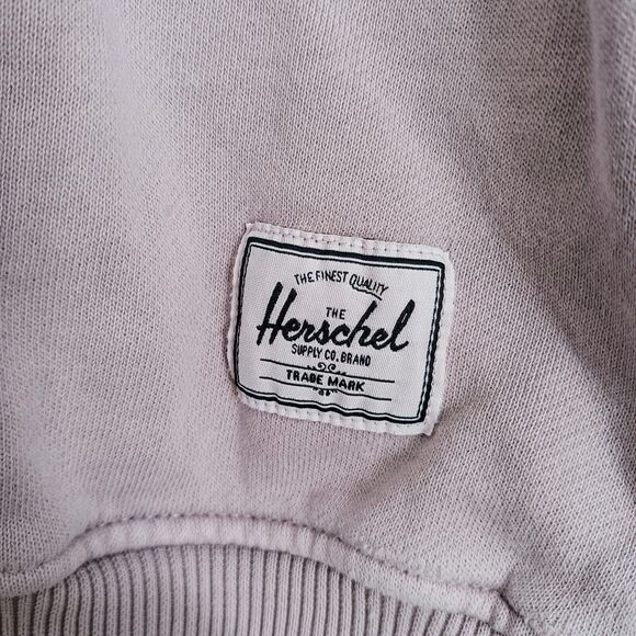 Herschel Sweatshirt Size S Pink Classic Crew Coastal Preppy Distress Collegiate - Picture 2 of 16